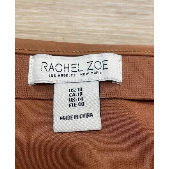 Rachel Zoe Women’s 10 Silk Like Sheer Shiny Long Skirt Burnt Copper Orange 17 30 - Picture 3 of 6